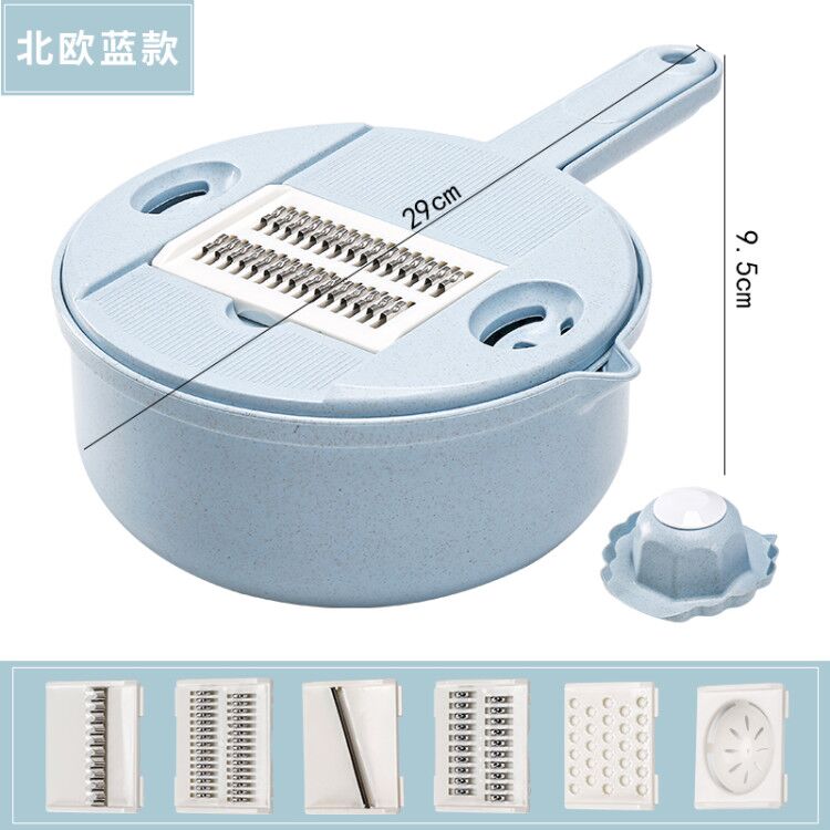 Saftey multifunction 6 in 1 round kitchen vegetable hand grater